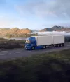 Renault Trucks E-Tech C driving on a mountain road